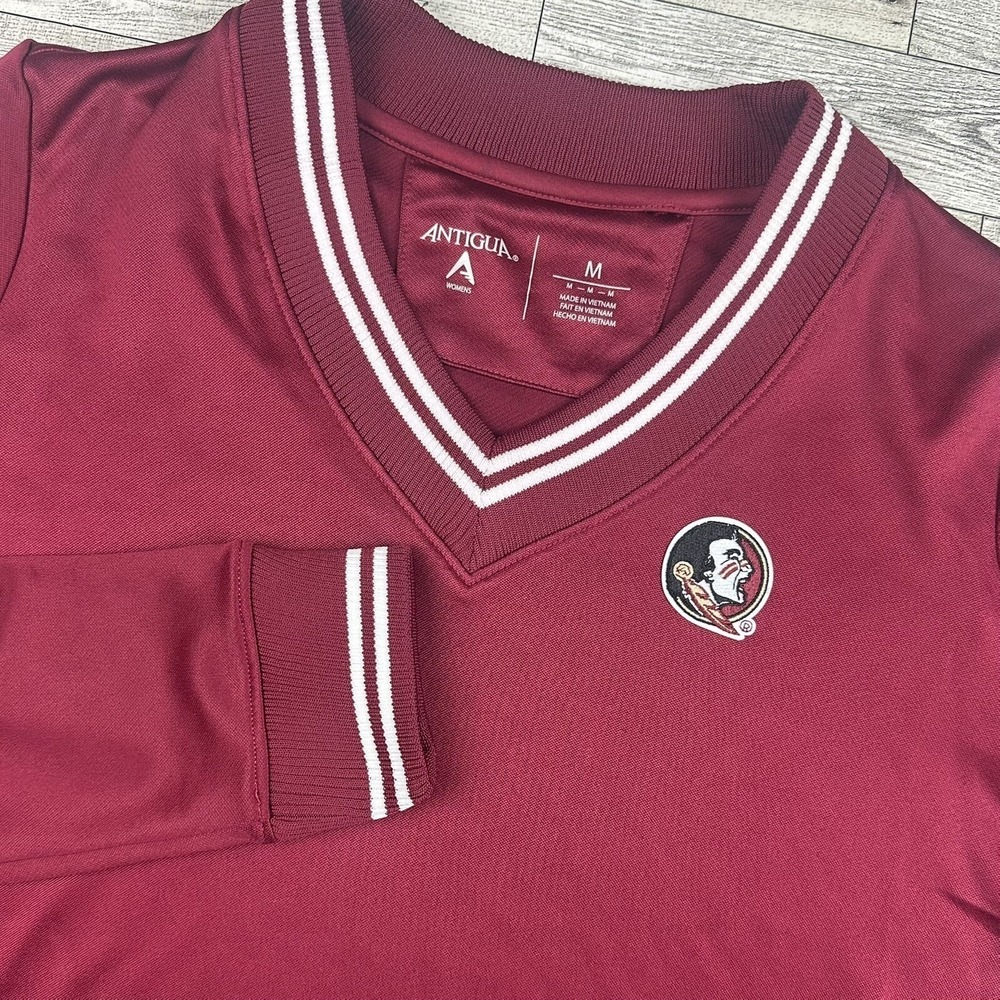 Florida State Seminoles Pullover Womens Medium Garnet Antigua V-Neck NWT $70